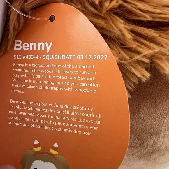 Halloween Squishmallows 12" Benny Bigfoot Candy Corn Kellytoy Plush Ed 2022 - Picture 4 of 8
